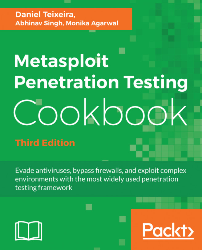 Metasploit Penetration Testing Cookbook.