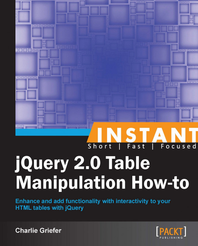 Instant jQuery 2.0 Table Manipulation How-to